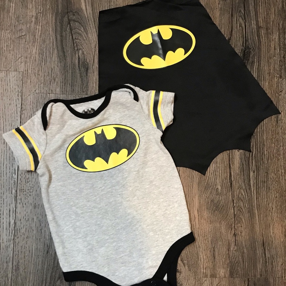 Batman Onesie with Detachable Cape- 3/6 M.